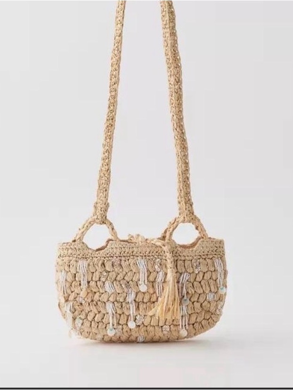 New Urban Outfitters Raffia Beaded Crossbody Bag - Picture 3 of 4